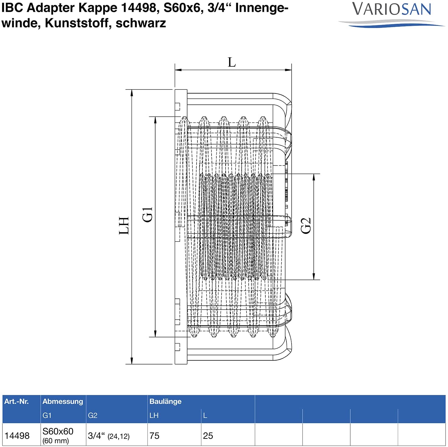 VARIOSAN IBC Auslaufhahn 11299, 3/4", matt, verchromt