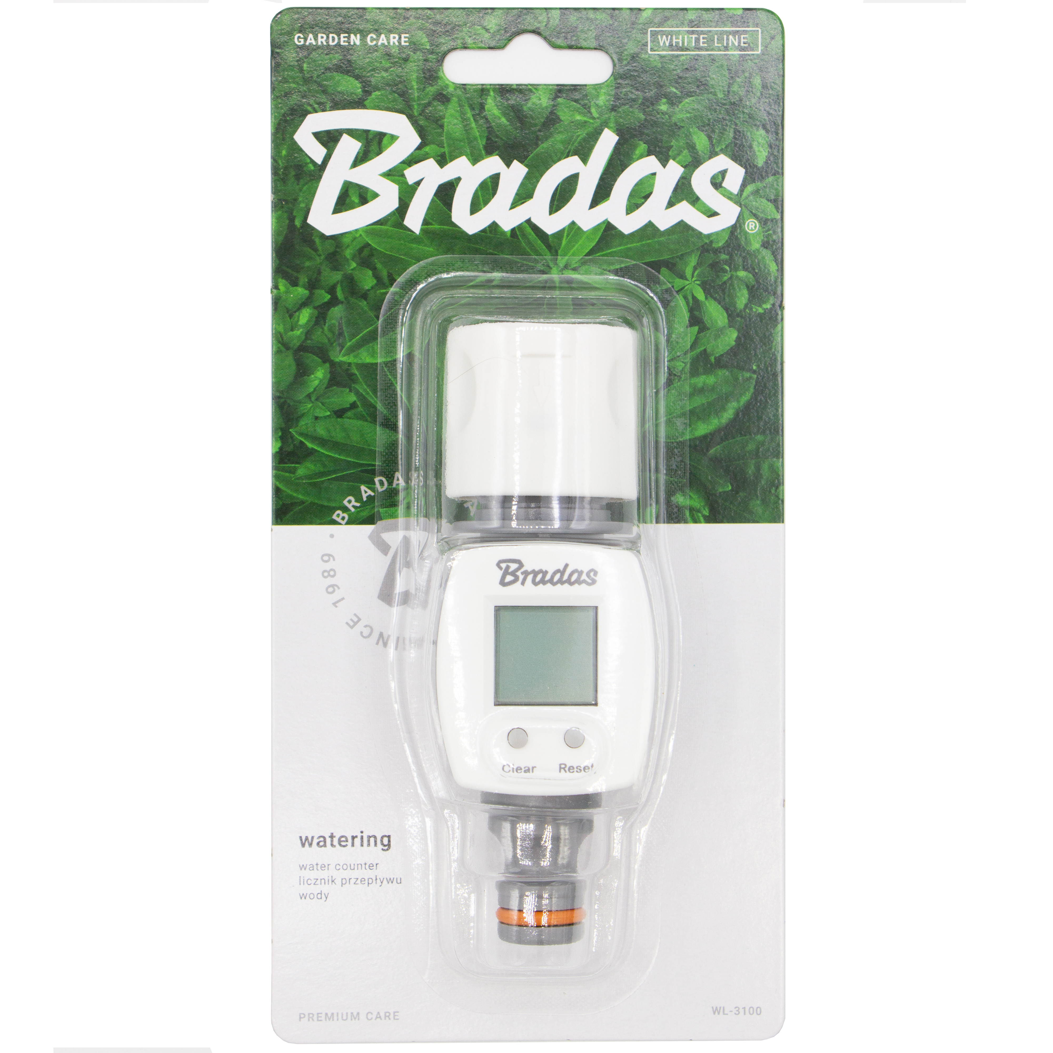 Bradas Digitaler Wasserzähler White-Line WL-3100, Stecksystem, weiß/grau