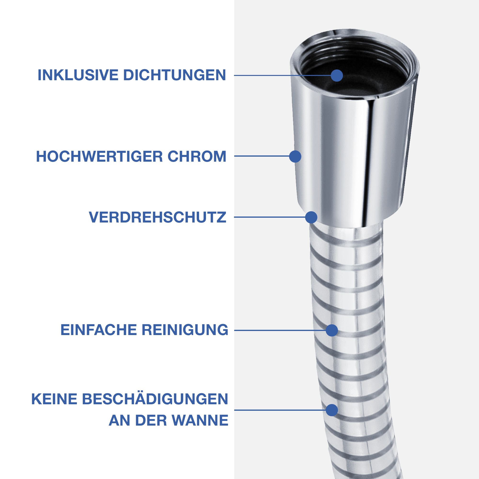 VARIOSAN Brauseschlauch Basic 10032, 1,50 m, Kunststoff, DN15