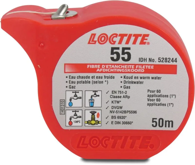 LOCTITE 55 Gewindedichtfaden 492004, 50 Meter