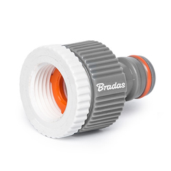 Bradas Stecksystem Hahnanschluss White-Line WL-2198, 3/4", mit 1/2" Reduzierstück, weiß/grau