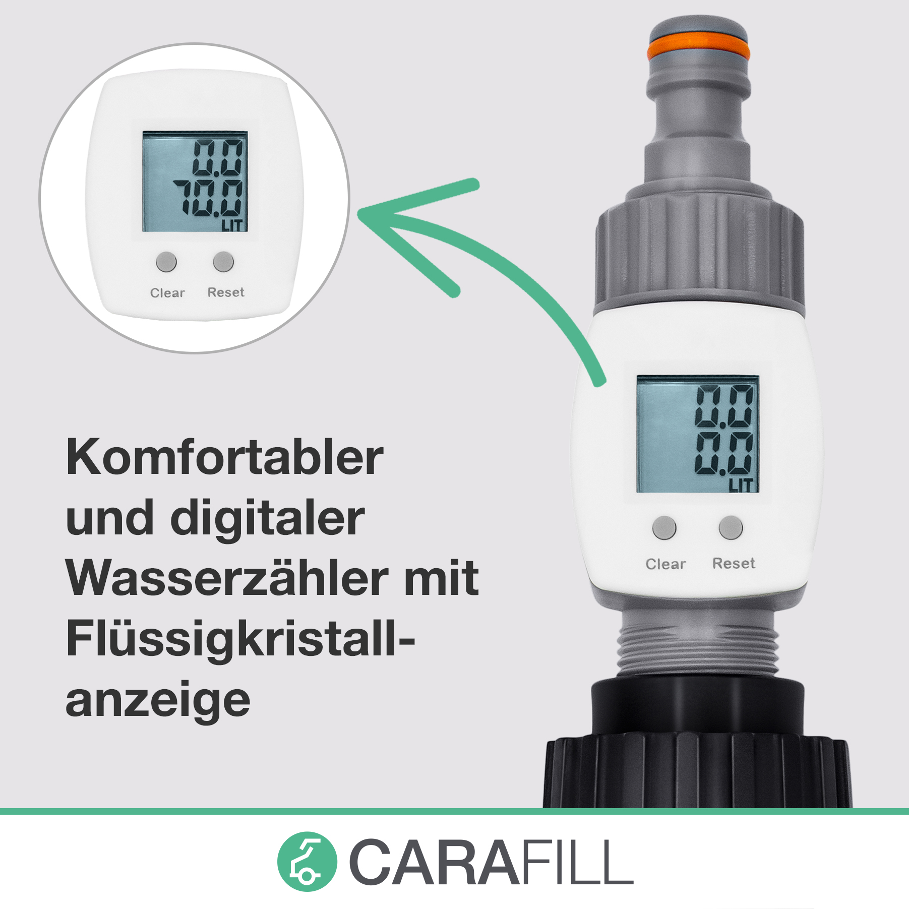 CARAFILL Befüllfilter "COUNT" mit Wasseruhr 19028, für Wohnmobil, Caravan, Wohnwagen und Boot