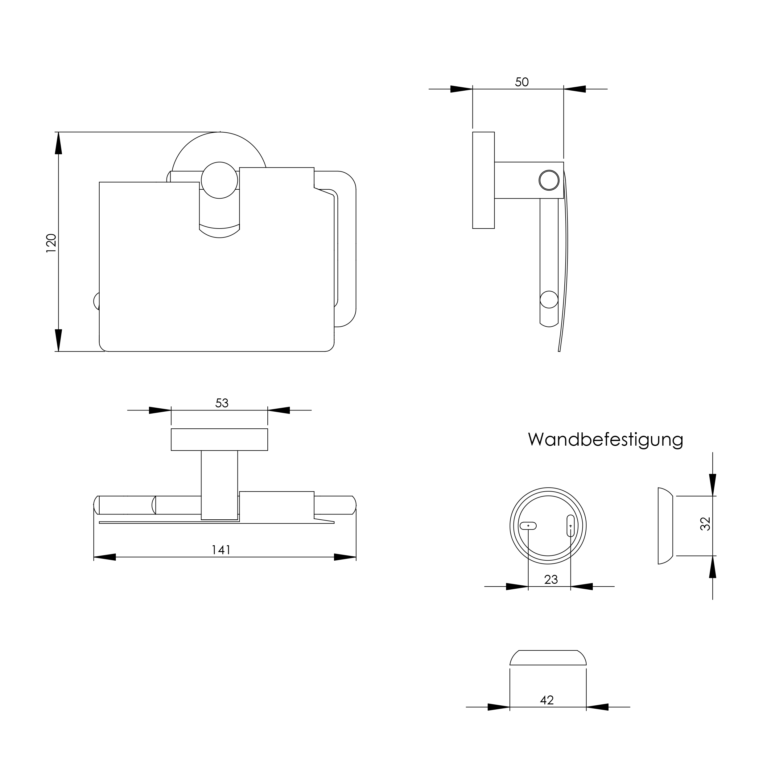 VARIOSAN Breda Toilettenpapierhalter mit Deckel 12005, verchromt