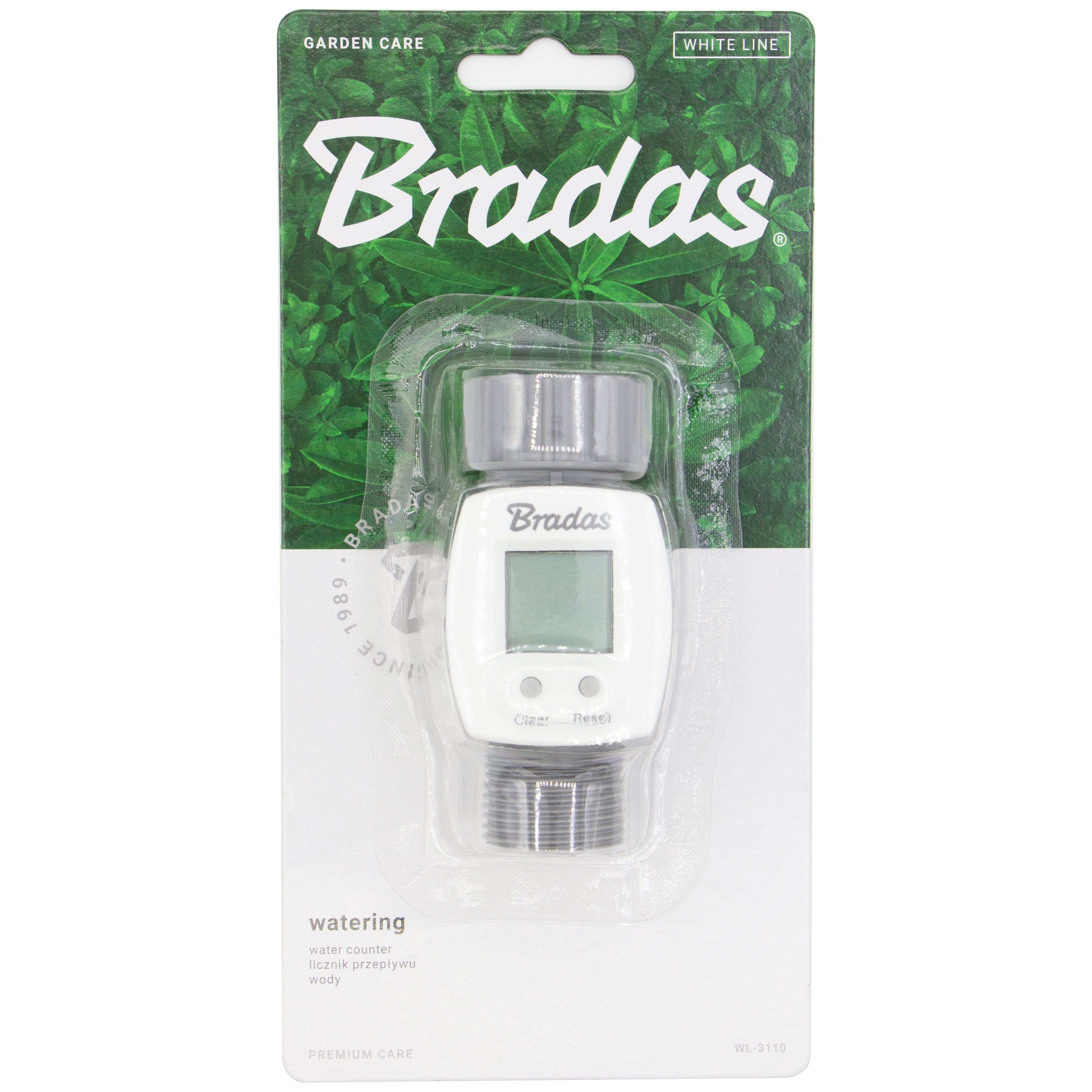 Bradas Digitaler Wasserzähler White-Line WL-3110, 3/4", weiß/grau