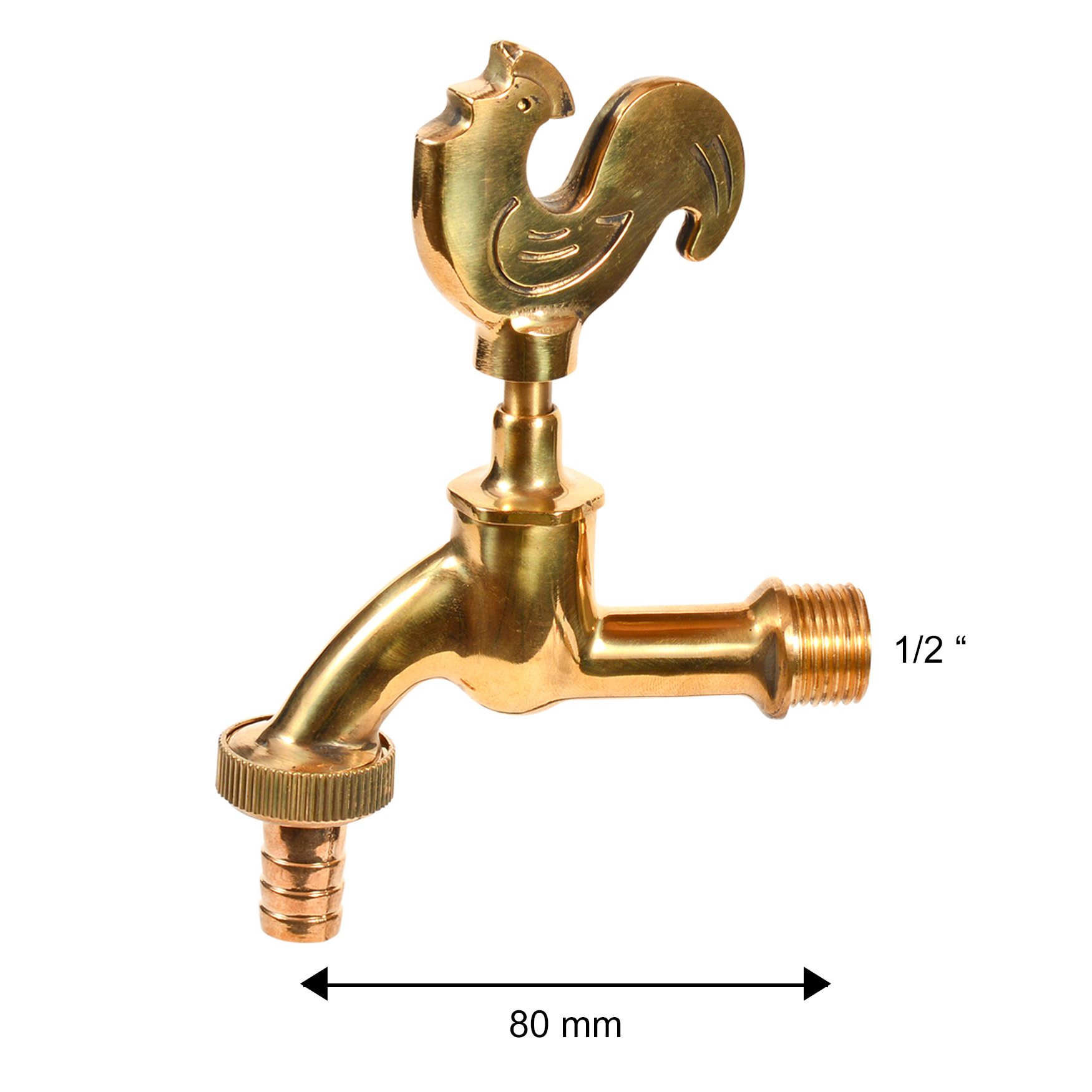 VARIOSAN Auslaufventil "Gockel" 11251, 1/2", Messing-poliert, langer Wandabstand