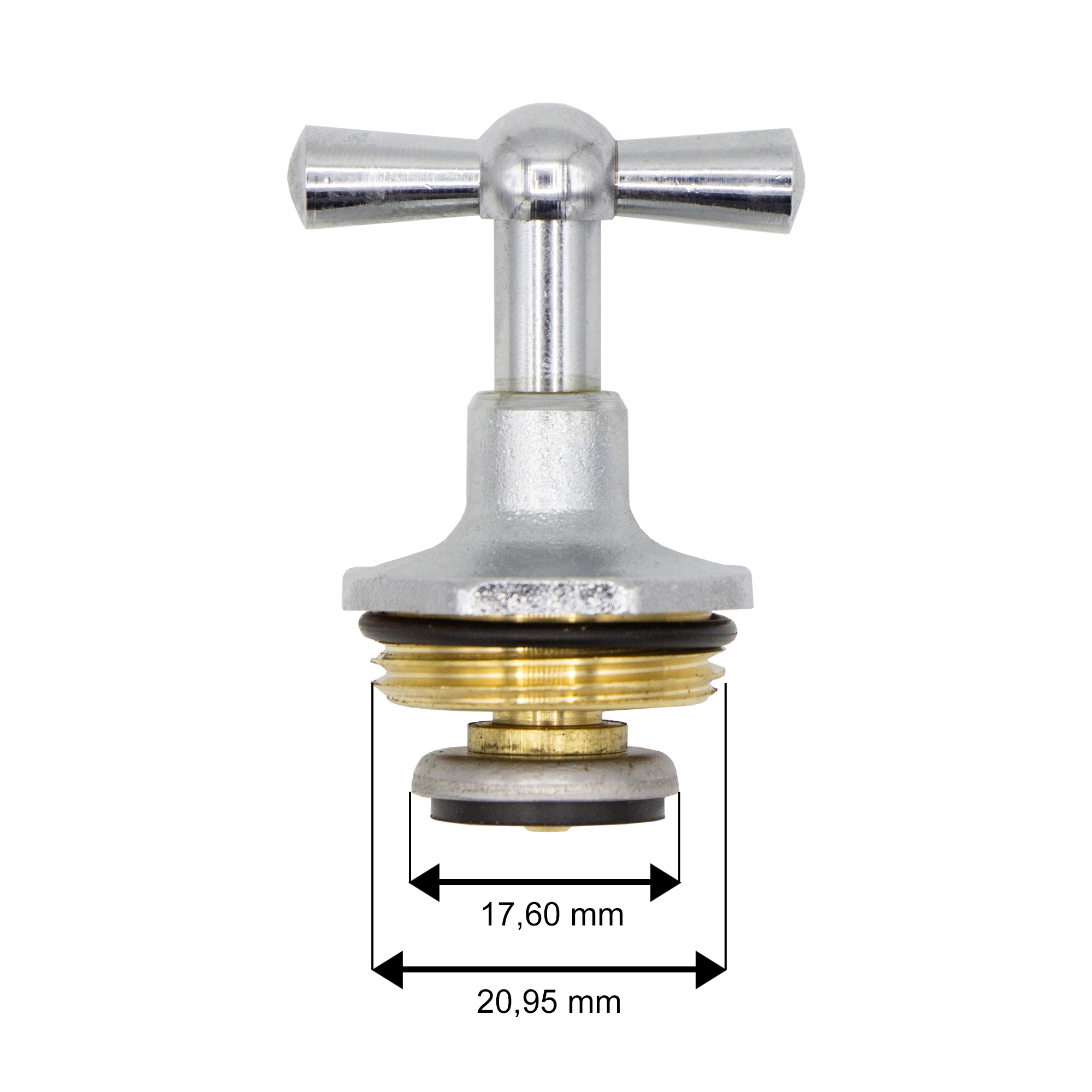 VARIOSAN Knebel-Oberteil 14696, 1/2", Messing, matt, verchromt