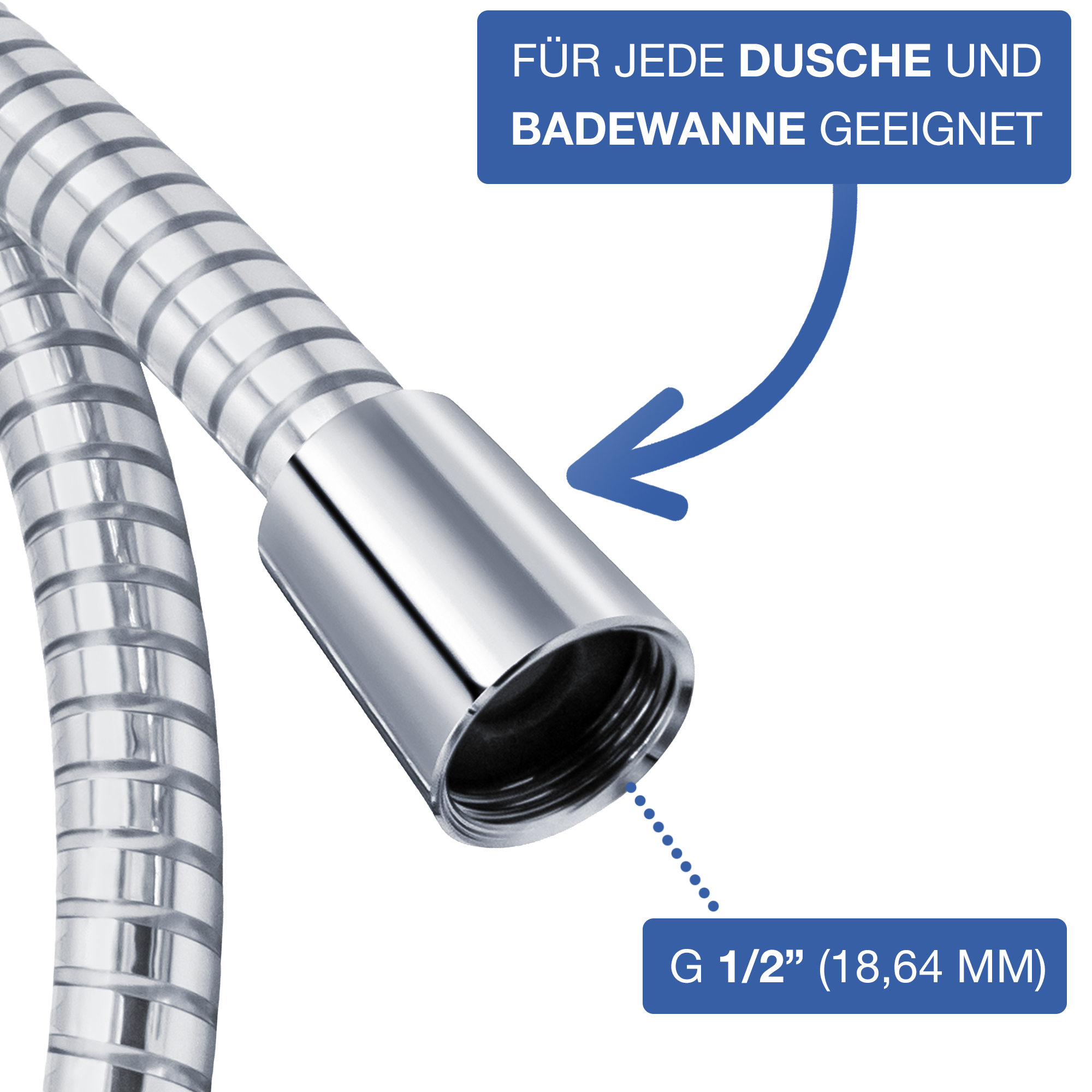 VARIOSAN Brauseschlauch Basic 10025, 1,25 m, Kunststoff, DN15