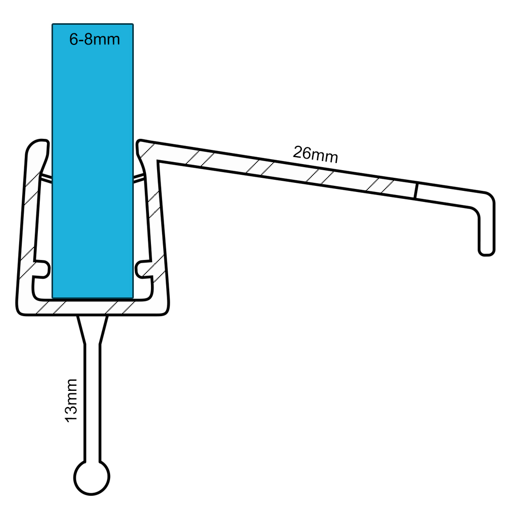 VARIOSAN Duschdichtung 10858, 100cm, für 6-8mm Glasstärke, S3, transparent