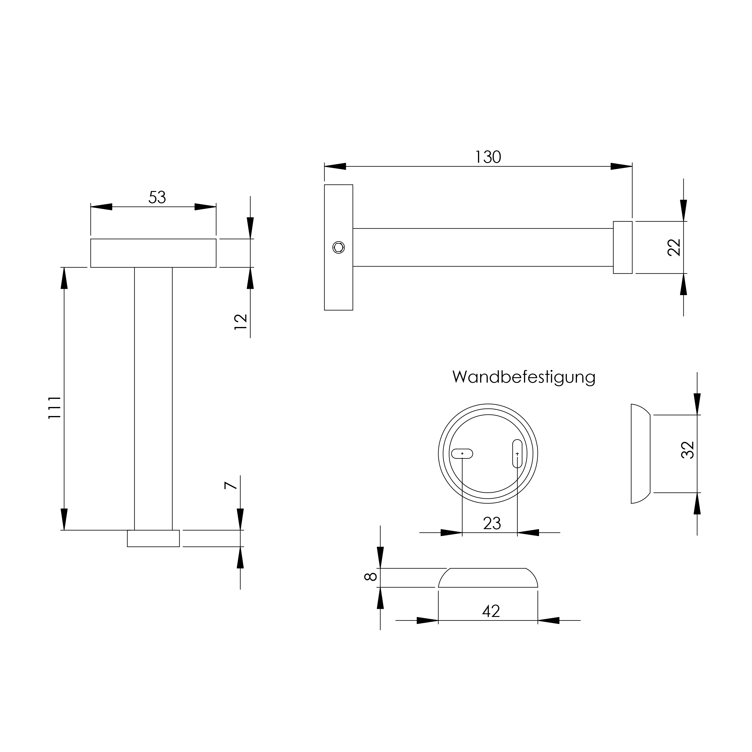 VARIOSAN Breda Ersatzrollenhalter für Toilettenpapier 12029, verchromt