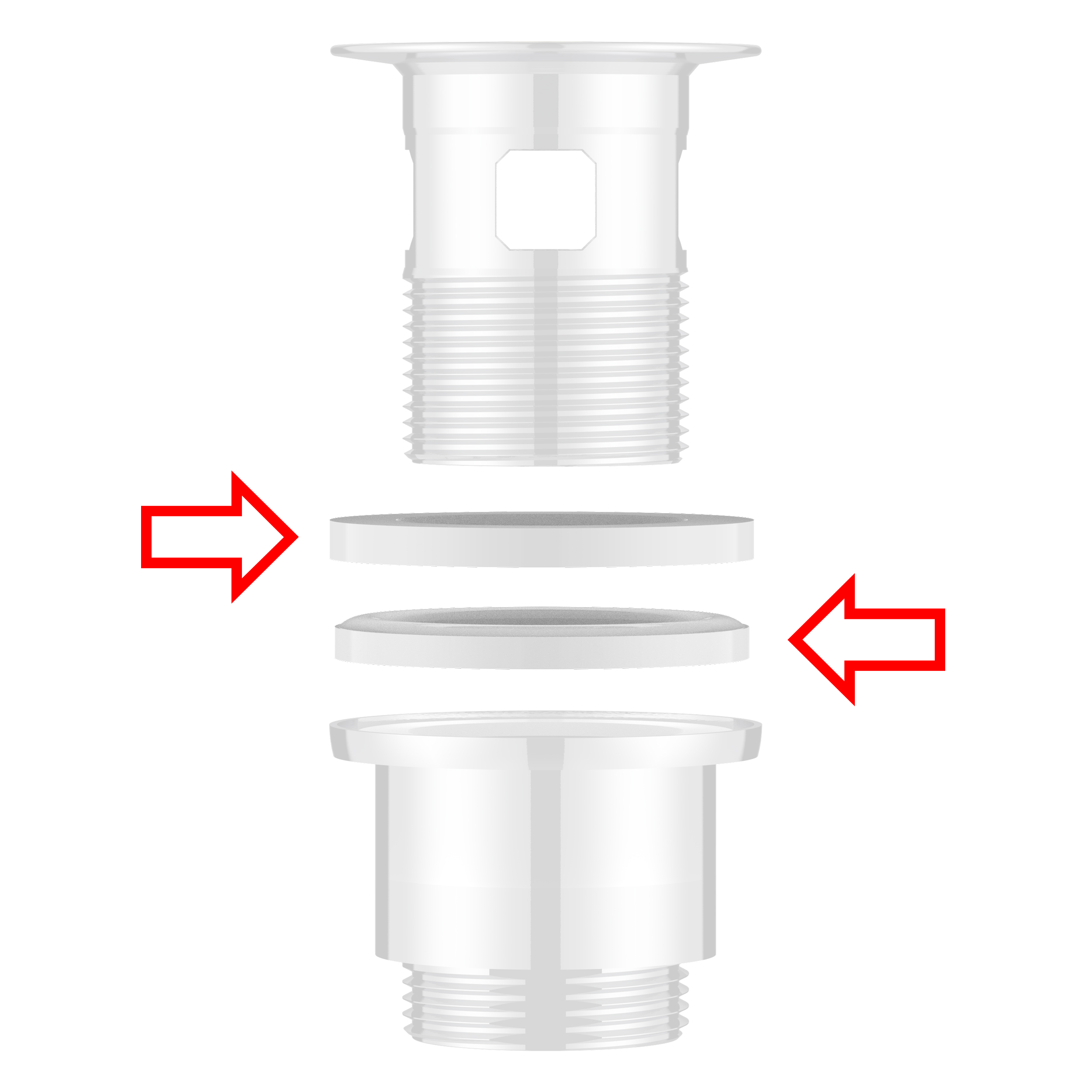 VARIOSAN Dichtungssatz 10919, für Universal Ablaufgarnitur POP UP Ventil, weiß